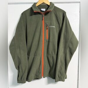 Columbia Olive Green Full Zip Fleece Jacket Men’s L Outdoor Layer Gorpcore